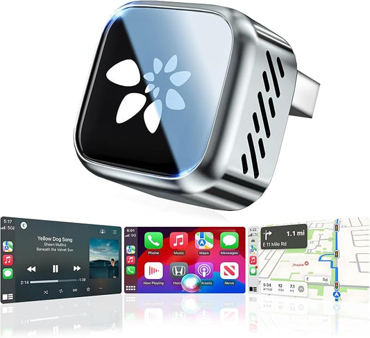 2026 Upgraded Wireless CarPlay Adapter, 2-in-1 Mini CarPlay Adapter for iPhone & Android, 3 Second Auto Stable Connection with Zero Latency, Plug & Play for 2016+ Cars with USB-A/USB-C Ports