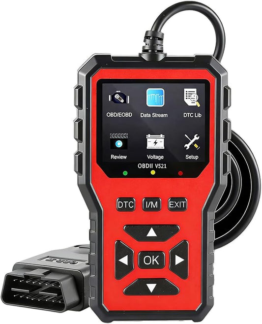 OBD2 Scanner Diagnostic Tool, 2026 Upgraded Car Code Reader (Red) | Car Diagnostic Scanner Tool, Check Engine Code Reader with Live Data, Mode 6/8, Battery Voltage, Read & Clear Error Code