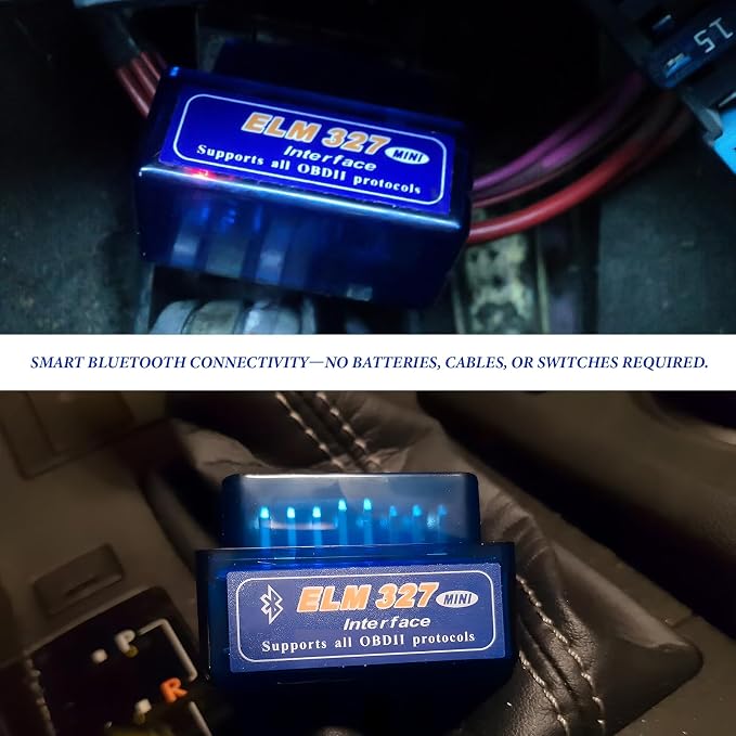 ELM327 OBDII Car Auto Diagnostic Scanner, Professional ELM327 Bluetooth Failure Detector Scan Diagnostic Tool, Mini Wireless OBD2 Engine Fault Code Reader for Android Windows