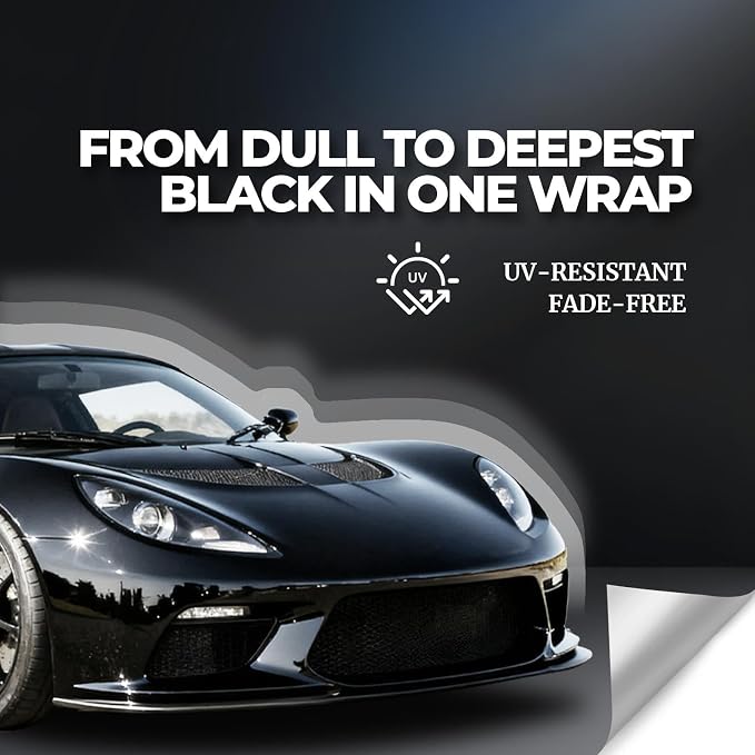 Rockrose Ultra Gloss TPU Black PPF Film for Car Paint Protection 36 in x 50FT Self-Healing, UV Protection, Scratch & Stain Resistant, Hydrophobic, Wet Installation, Strong Adhesive, 7.5 mil Thickness