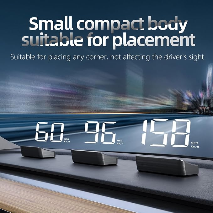 AZIJYV Heads Up Display for Cars, Digital Speedometer for Car M2,Speedometer for Car with Speed, Automatic Light Sensing,Mile Speed Unit Display,Suitable for All Car Models