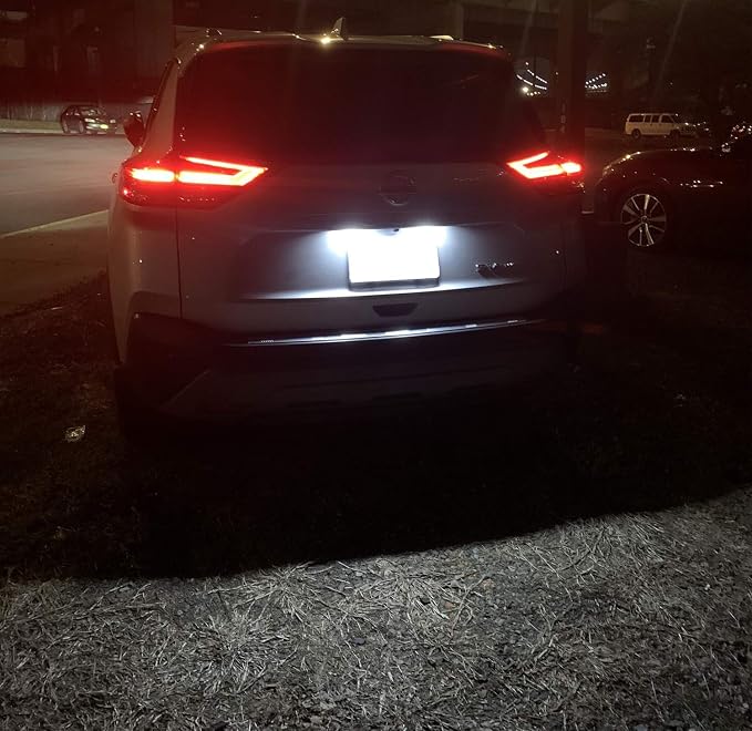 iJDMTOY Xenon White Full LED License Plate Light Kit Compatible With Nissan 2019/2020-up Altima Sentra Versa Rogue, By 18-SMD White LEDs & Can-bus Error Free