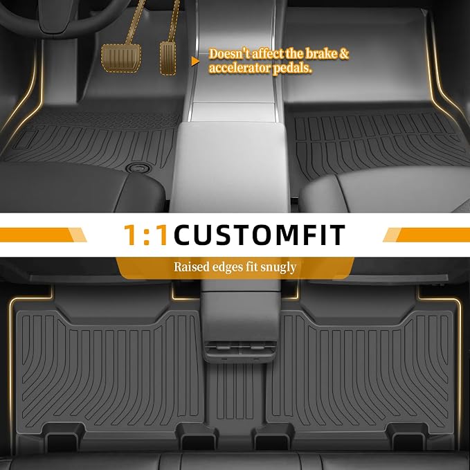 Floor Mats for Toyota RAV4 2013 2014 2015 2016 2017 2018, for RAV4 LE,XLE | XLE Premium,Adventure,TRD Off-Road Floor Mats(NOT for EV,Hybrid,Prime), 1st&2nd Row &Cargo Mat, TPE Non-Slip Car Accessories