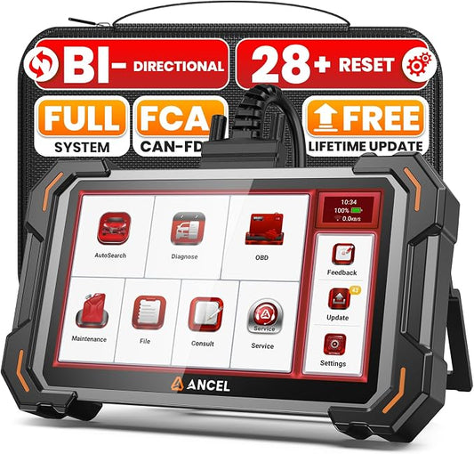ANCEL DS500 Elite OBD2 Scanner, Full System Car Code Reader, Bidirectional Scan Tool, 28+ Reset Functions, ABS SRS Transmission Check Engine Code Reader, CAN FD FCA Auto Auth, Lifetime Free Update