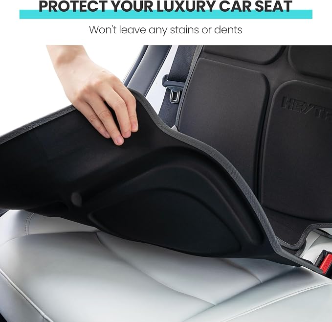 HEYTRIP Car Seat Protector, Rear-Facing/Forward-Facing, for 0~12 Years Old Children, Waterproof, Easy Cleanup, Non-Slip, Fit Most Car Seats(Black Blue)