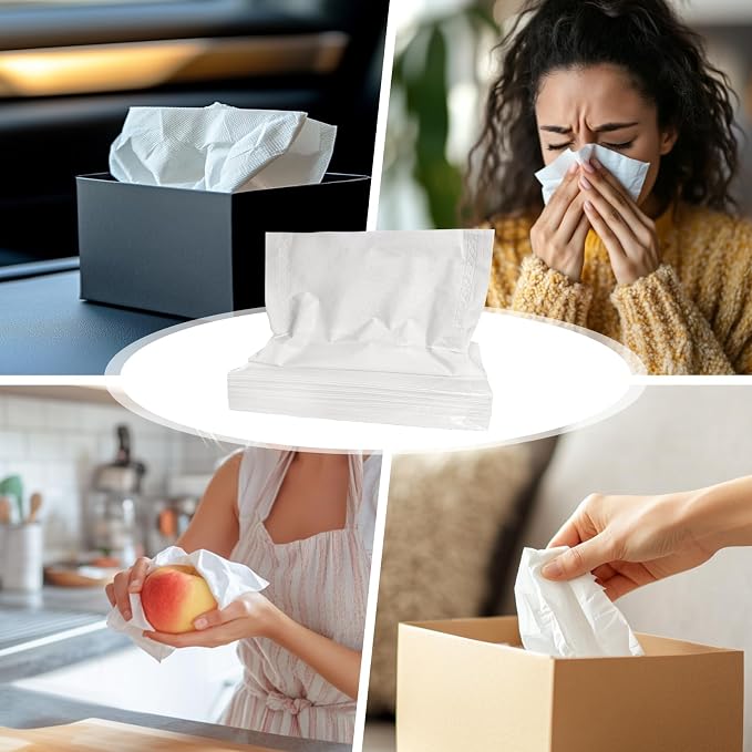 Sukh Car Tissues Refill - 6 Packs Travel Tissue Toilet Facial Paper for Car Visor Holder Box Container Refills Soft and Smooth Wood Pulp Portable Napkin Packs Travel Size 300 Sheets | Soft Wood Pulp Portable Napkin Packs With 300 Sheets, Box Container ...