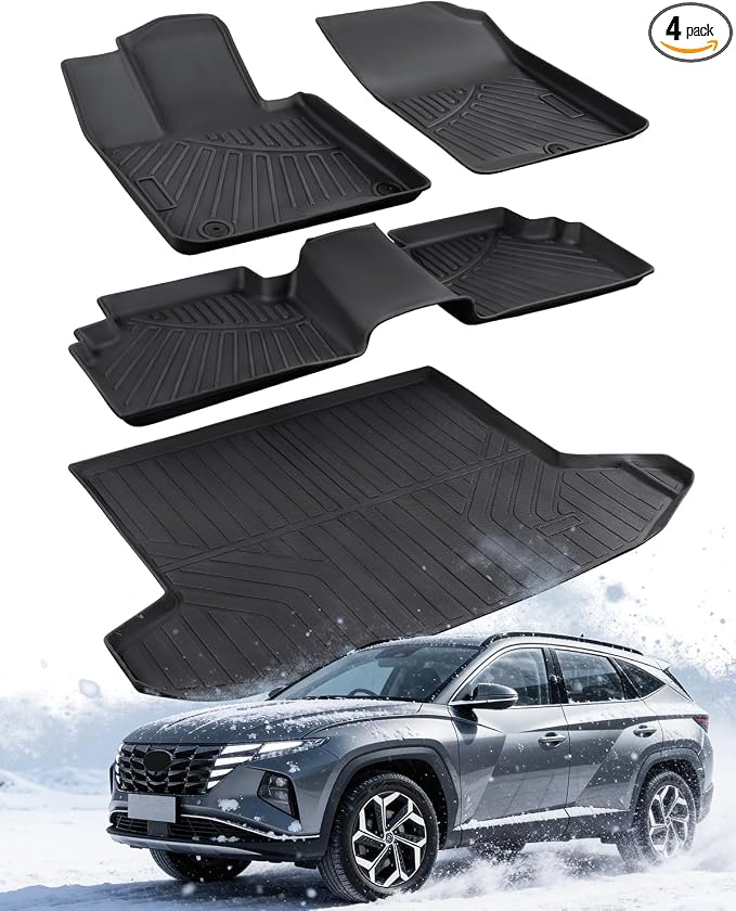 Floor Mats & Cargo Liner for 2022-2025 2026 Hyundai Tucson (Gas Models Only).All-Weather TPE Floor Liners Full Set,Custom Fit for SE SEL Limited XRT,Not for Hybrid or PHEV