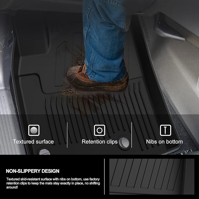 Kiwi Master Floor Mats for 2021-2026 Nissan Rogue (Not Sport) | OEM Replacement T99E4-6RR0B, Custom Fit All Weather Car Mats, Heavy Duty TPE Floor Liners, Front & Rear 2 Row Set, Black