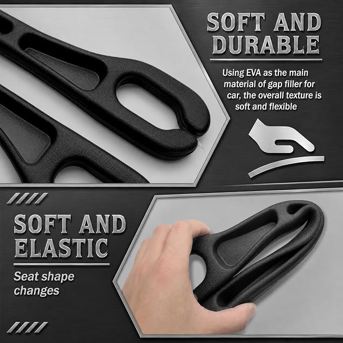 2PCS Car Seat Gap Filler Organizer | Multi-Functional Car Seat Gap Plug with 2 Storage Slots,Universal Cars Seats Gaps Fillers Strip for Avoid Items Falling