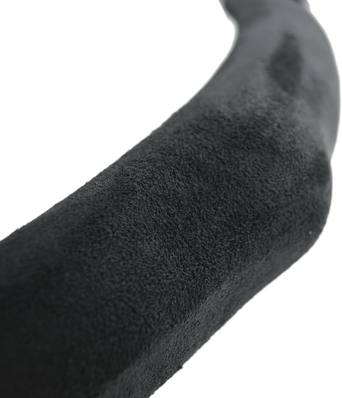 Quick Install Sporty Suede Leather Steering Wheel Cover Universal fit Any 14½" to 15" Car SUV Pickup Steering Wheel