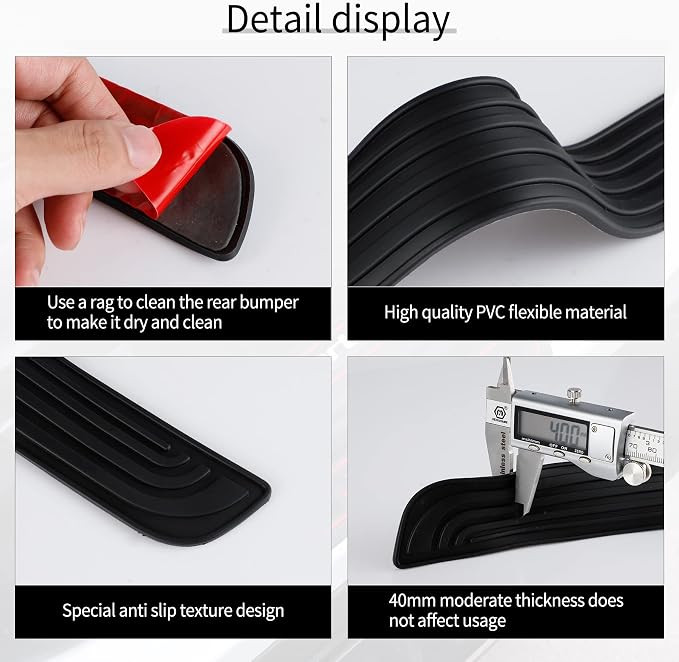 SINGARO Car Door Threshold Protection, 4PCS Door Edge Step Dust Shield Cover, Door Width 19.8x1.57inch Car/SUV Universal Rubber Scratch Resistant Exterior Accessories (Black)