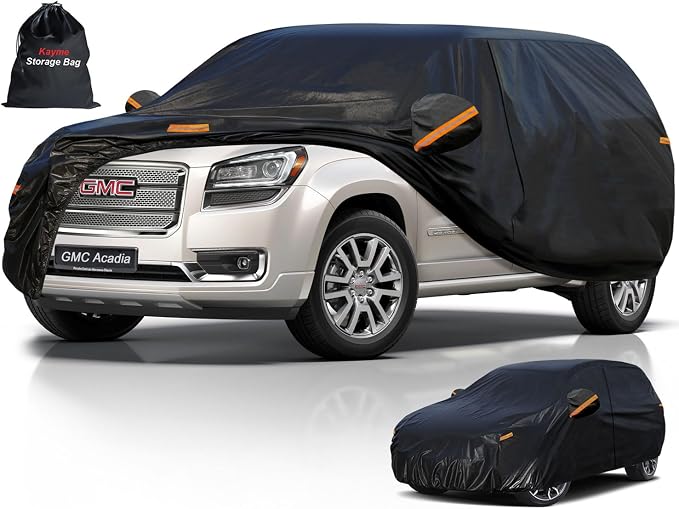 Kayme 7 Layers SUV Car Cover Custom Fit for GMC Acadia (2007-2025) Waterproof All Weather for Automobiles, Outdoor Full Cover Rain Sun UV Protection.