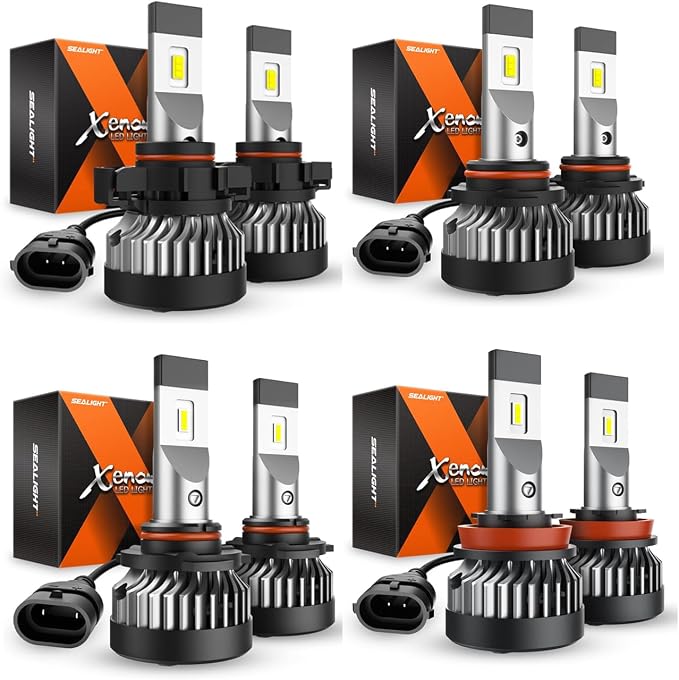 SEALIGHT H11 LED Fog Light Bulbs, 600% Brightness 6500K Cool White H11 H8 H16 LED Fog Lights, 20000RPM Turbo Fan, 1:1 Size, Fog Lights for Trucks Cars, Plug-N-Play, Pack of 2, Exterior Lighting