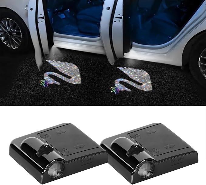 Zufoty 2PCS Car Door Light Projector, Wireless LED Car Door Paste Welcome Courtesy Light, LED Courtesy Ghost Shadow Welcome Lamp, Universal Car Accessories Fits Most Car SUV Truck