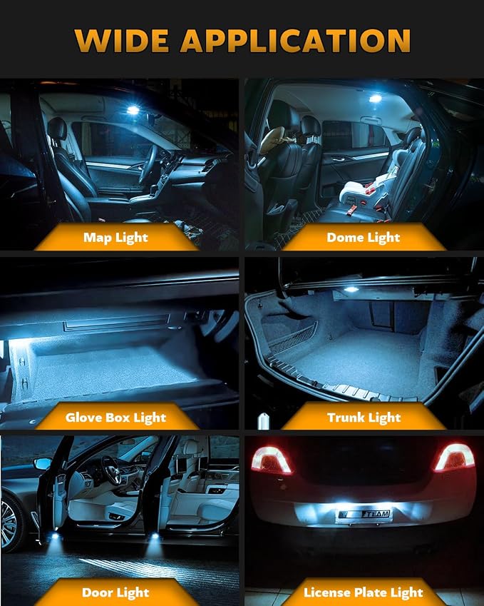Zakolak 24PCS LED Interior Car Lights, Extremely Bright LED Bulb Kit, Applicable to Dome Map Door Lights and Other Parts Replacement for Your Cars, to Help You See Inside The Car at Night（Ice Blue）