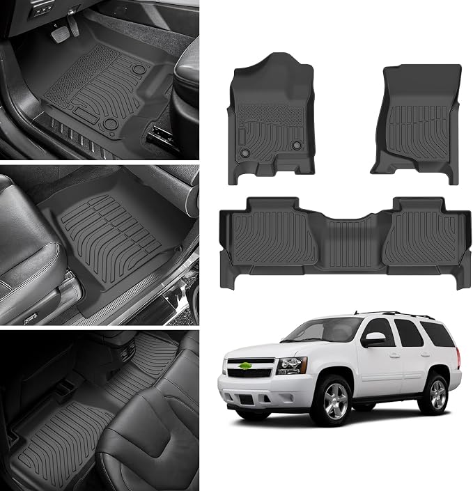 Cartist Floor Mats for Chevy Tahoe & GMC Yukon 2007-2014 (Not for Yukon XL), All Weather Floor Mat for Tahoe Accessories, Heavy Duty Car Mats, Car Accessories