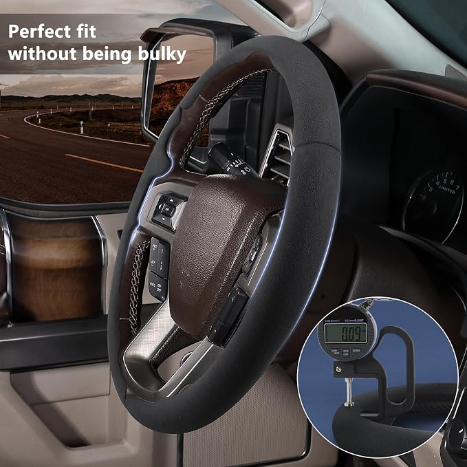 Steering Wheel Cover for Ford F150 2015-2020/ F250 2017-2022/ F350 2017-2022/ F450 2017-2022/ F550 2017-2022/ Ford Expedition 2018-2021 Steering Wheel Protector for Ford Steering Wheel Accessories