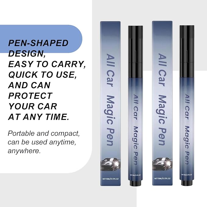 All Car Magic Pen, Magic Car Scratch Removal Pen, Lasting Car Scratch Remover, Quick Fix for Scratches and Paint Damage,Easy Use, Weatherproof Fits All Car Colors (3 PC)