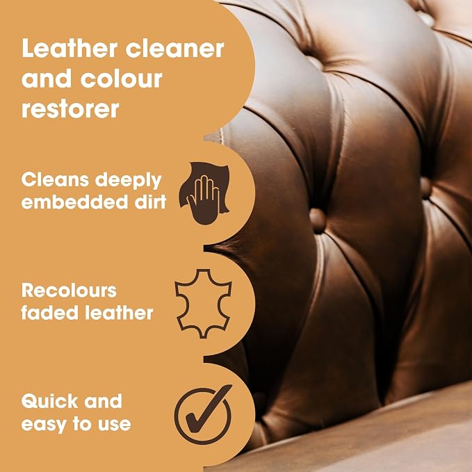 Furniture Clinic Leather Easy Restoration Kit | with Leather Recoloring Balm, Cleaner, Sponge, and Cloth | Leather Repair Kit for Scratched and Faded Furniture (Navy Blue)