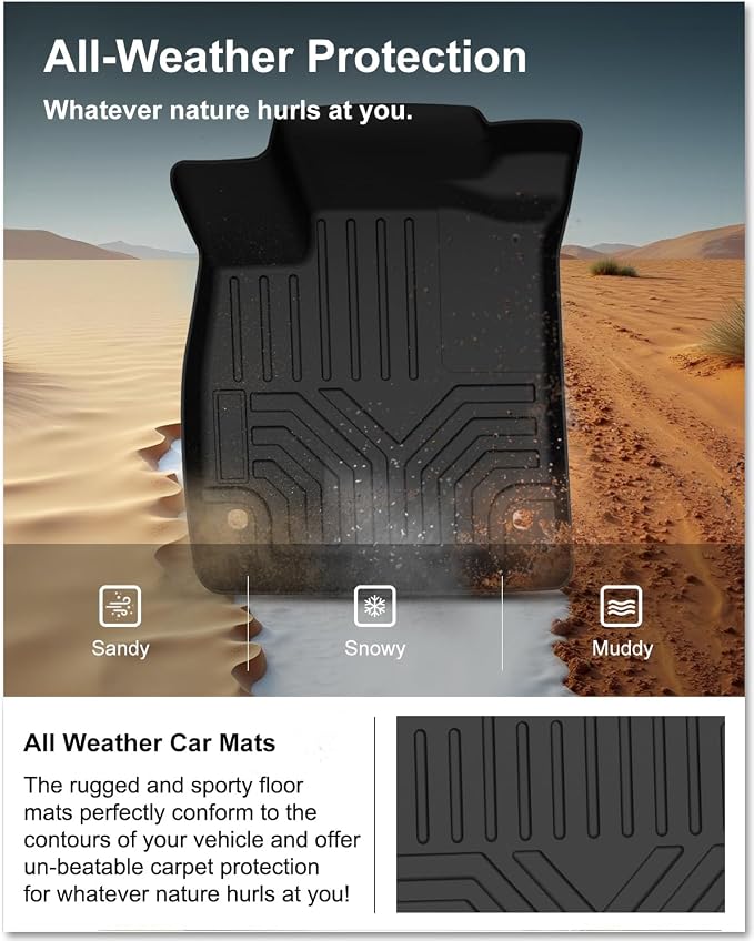 Kiwi Master Floor Mats for 2018-2022 Honda Accord | Custom Fit, All Weather Car Mats, Heavy Duty TPE Floor Liners, Front & Rear 2 Row Set, Black
