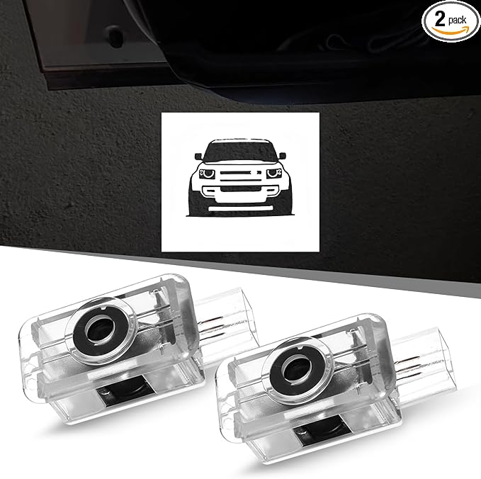 2PCS Car Door Lights Logo for Defender 2020-present, Puddle Lights LED Welcome Lights Accessories, Door Courtesy Light LED Ghost Shadow Lights