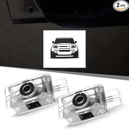 2PCS Car Door Lights Logo for Defender 2020-present, Puddle Lights LED Welcome Lights Accessories, Door Courtesy Light LED Ghost Shadow Lights