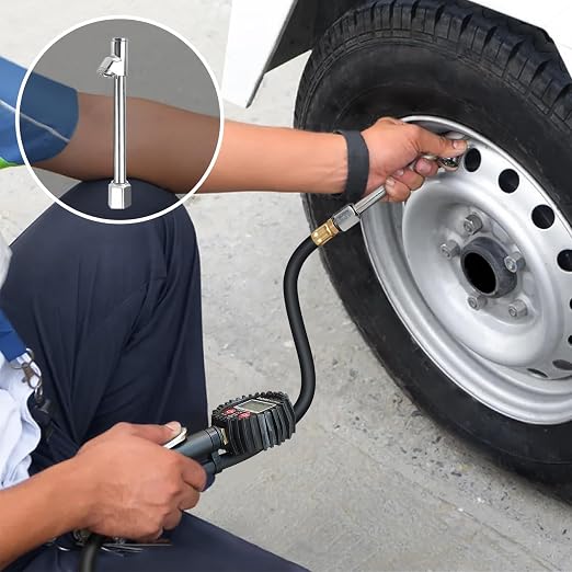 ENDARK Tire Inflator Pressure Gauge for Air Compressor - Digital Air Chuck | 3-250 PSI, 1% Accuracy, 0.1 PSI Resolution, 360° Rotating Chuck, Extended Hose, Dual-Head Chuck, Hard Carrying Case