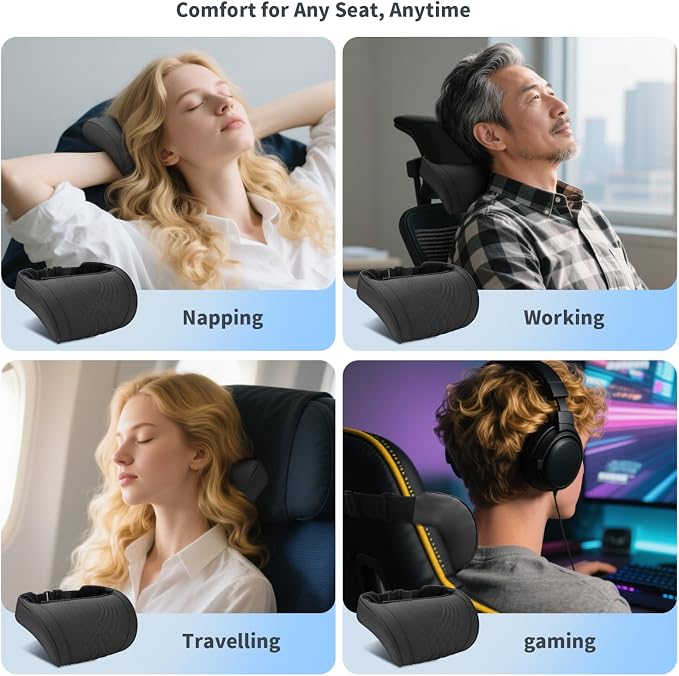 Car Neck Pillow for Driving Memory Foam Headrest for Most Cars SUV Home Office Traveling