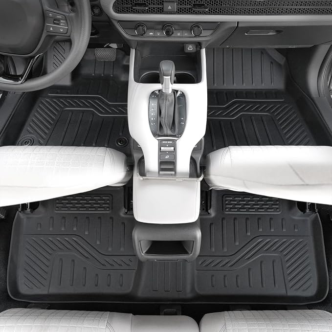 Floor Mats for Honda HR-V 2023-2026 2027, All Weather Floor Mats Trunk Cargo Liner with Backrest Protectors and Door Sill Guards Accessories, Full Coverage Set