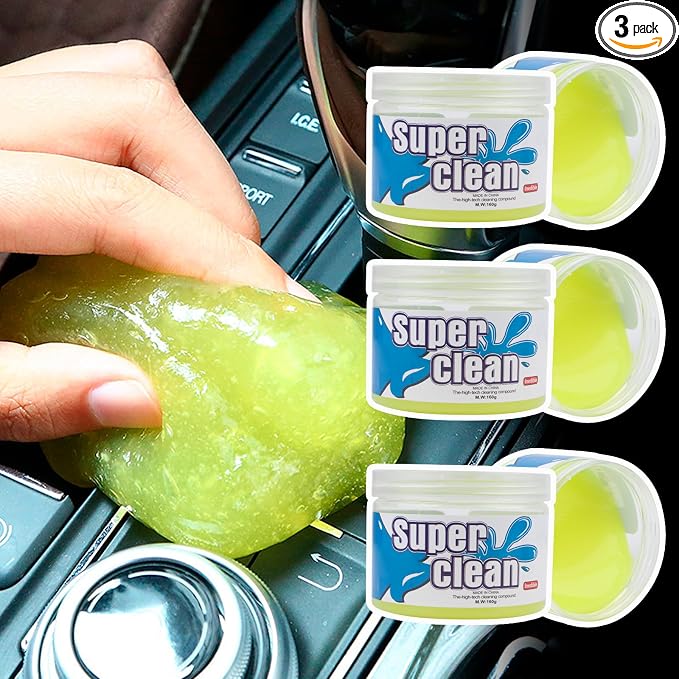 x xotic tech Car Cleaning Gel for Car Detailing Putty Interior Cleaner Slime Auto Detail Tools Supplies Accessories Valentines Day Gifts for Him Her Men Women Stocking Stuffers Yellow 3 Pack