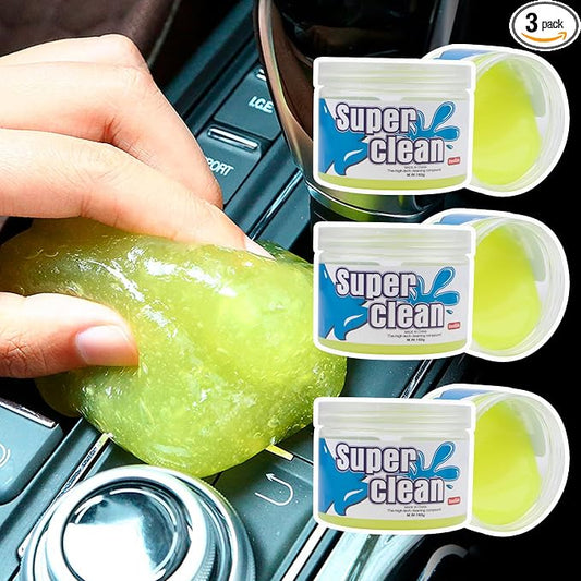 x xotic tech Car Cleaning Gel for Car Detailing Putty Interior Cleaner Slime Auto Detail Tools Supplies Accessories Valentines Day Gifts for Him Her Men Women Stocking Stuffers Yellow 3 Pack