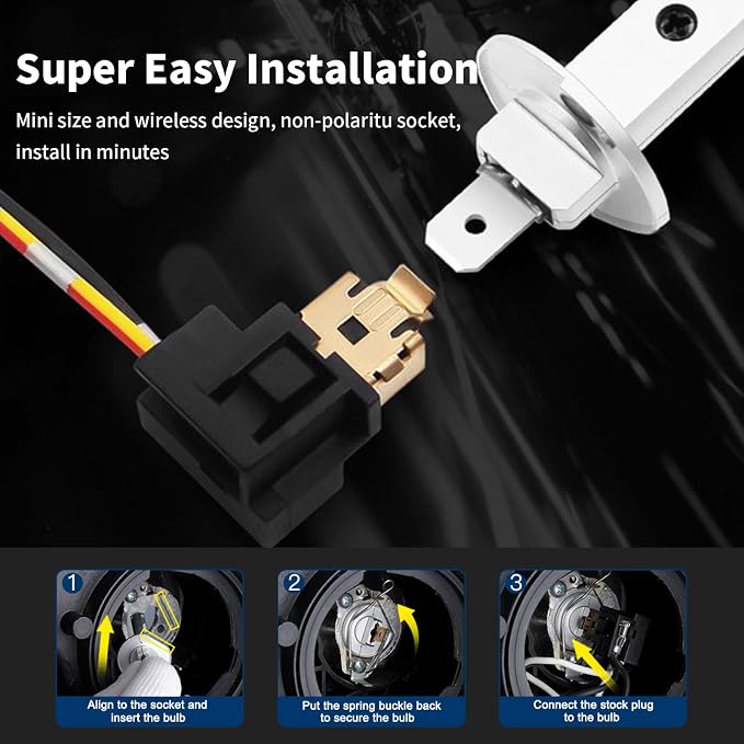 rimthin H1 Bulbs, 6000K Cool White, Super Bright Fog Bulbs, Easy Installation, Pack of 2