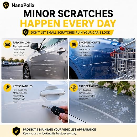 Scratch Remover, Car Paint Repair Paste for Light Scratches, Swirl Marks, Scuffs & Water Spots, Polishing Compound Restores Shine, Safe for All Paint Colors, 100ml with 3 Cloths (1)