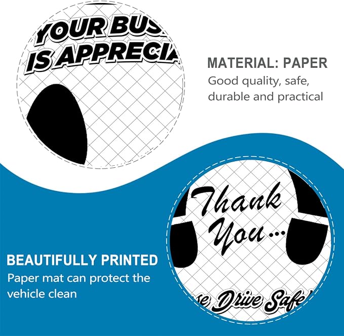 White Car Paper Floor Mats :100Pcs Disposable Floor Cars Auto Vehicles Automotive Mat Covers Protector Detailing Detail Wash Temporary 16x20inch