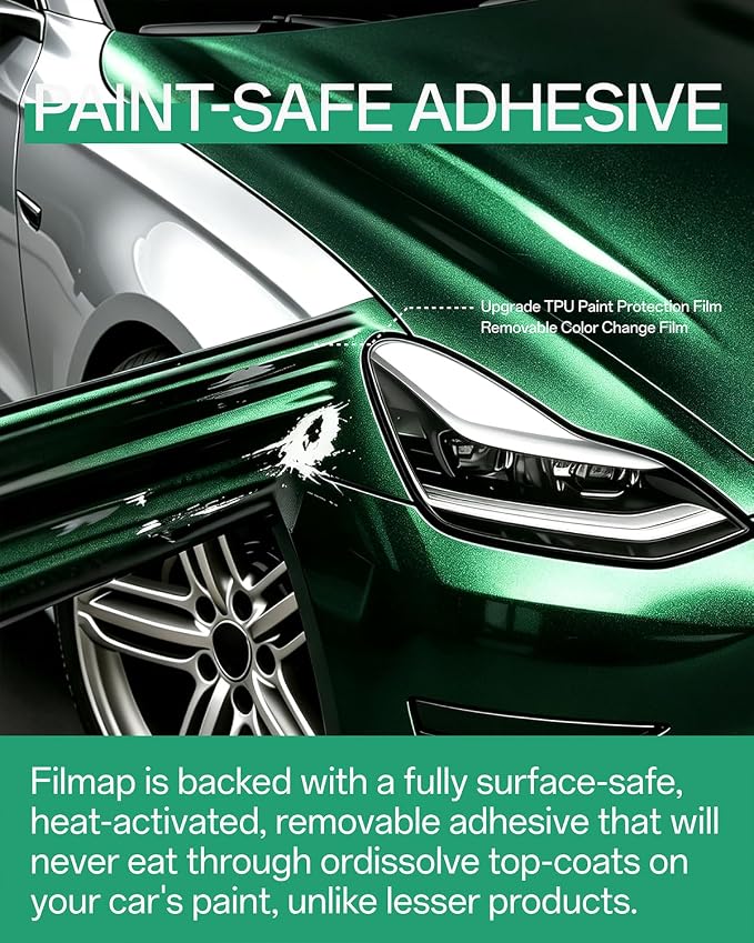 PPF, Dry Apply TPU PPF Vinyl Car Wrap Roll 1ft x 5ft, Paint Protection Vinyl Film (Sand Green)
