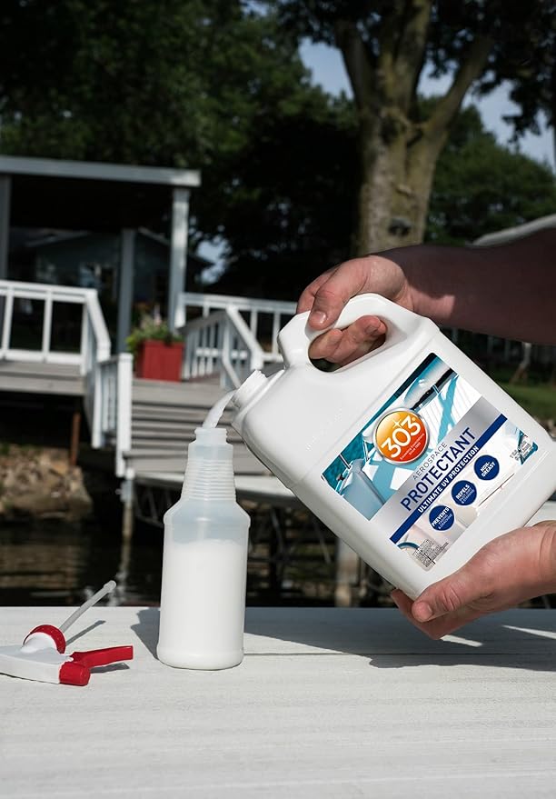 303 Marine Aerospace Protectant for Boat Vinyl, 1 Gallon | Provides UV protection for marine vinyl and surfaces while helping prevent fading, cracking, and staining.