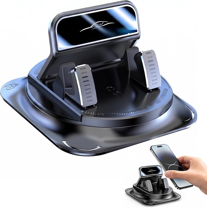 360 Degree Rotatable Car Phone Holder, Non-Slip Dashboard Cell Phone Holder, Universal Car Phone Mount Stand for Navigation and Viewing
