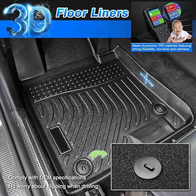 Cartist Floor Mats Fit for 2024 2025 2026 Subaru Crosstrek & 2024 2025 2026 Subaru Impreza Accessories All Weather Floor Liner Front & 2nd Row Car Carpet Protection TPE Heavy Duty