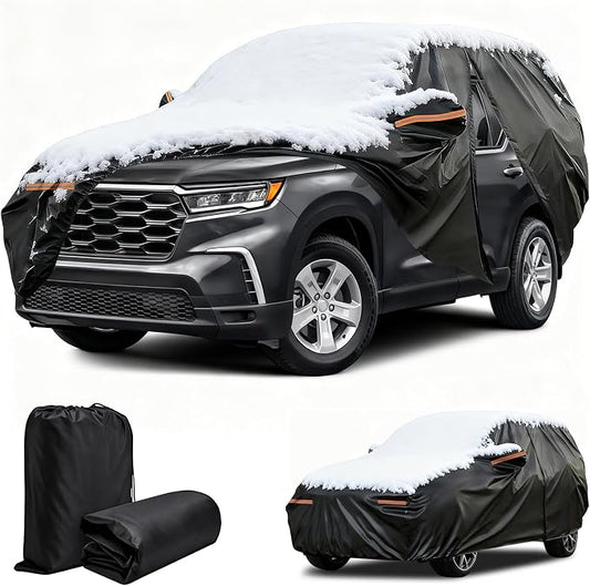 Winter Car Cover for Honda Pilot 2003-2025, Heavy Duty SUV Full Car Cover | Waterproof All Weather Outdoor for Hail Snow Ice Rain Sun UV Dust Protector, with Driver Side Zipper & Reflective Strips