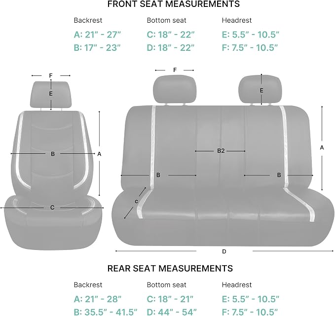 FH Group Full Set Faux Leather Car Seat Covers - Universal Fit, Low Back Front Seat Covers, Airbag Compatible, Split Bench Rear Seat Cover for SUV, Sedan, Blue