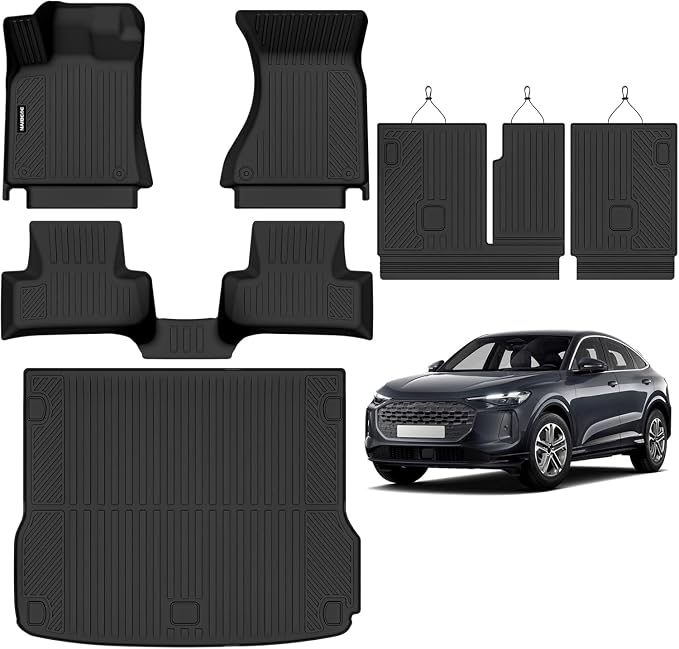 Naibeve Floor Mats for 2009-2017 Audi Q5 | All Weather Custom Fit Floor Mats, Cargo Mat, Backrest Mats Interior Protector accessories