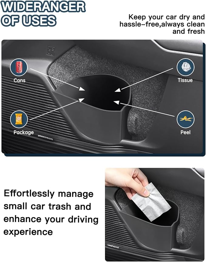 Ruiya Door Trash Can Compatible with 2026 Subaru Outback All Trims Passenger Side Right Door Pocket Silicone Garbage Bin 2026 Outback Accessories Organizer Wastebasket