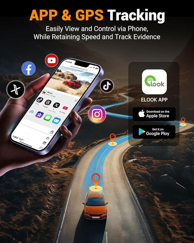 4K Dual Dash Cam with WiFi GPS, Voice Control, 4K+1080P Front and Inside Car Camera, UHD Night Vision, Dash Camera for Cars with 3" IPS Touch Screen, 24H Parking Mode, G-Sensor, 32GB Card