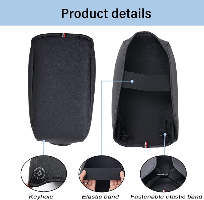 Center Console Armrest Cover Compatible with Jeep Wrangler JL/JLU 2018-2024 2025 2026 and Jeep Gladiator JT Truck 2020-2023 2024 2025 2026, Accessories PU Leather Cushion Protector Pad(Not for JK/JKU)