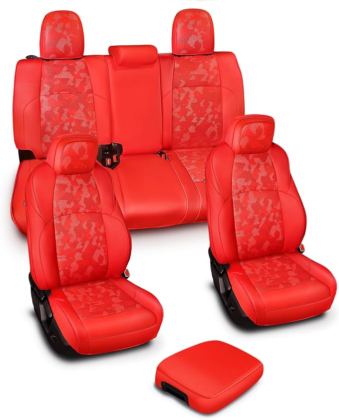 Leather Seat Covers Custom Fit for Tacoma Gen 4th (2024-2026) Double Cab | Custom Fit for SR, SR5, TRD PreRunner, TRD Sport, TRD Off-Road, Limited, Trailhunter - Fully Covered - Fit Like a Glove