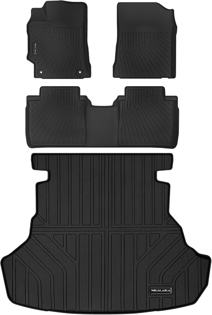 Floor Mat & Cargo Liners for 2012-2017 Toyota Camry (Not Fit Hybrid) All Weather Protection TPE Rubber Full Set Floor Liners & Trunk Mat 2017 Camry Accessories