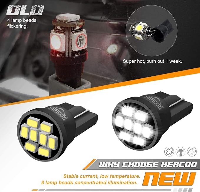 HERCOO LED License Plate Light Lamp Lens Black Housing White Bulbs Clip Retainer Compatible with 2003-2018 Dodge Ram 1500 2500 3500 Pickup Truck Rear Step Bumper Aftermarket Repalcement, Pack of 2