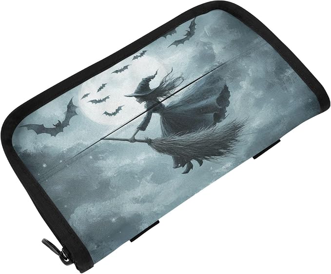 Halloween Bats and Witch Car Tissue Holder Durable Napkin Holder Hanging Tissue Holders Case Car Tissues Bag for Sun Visor Seat Back Universal Auto