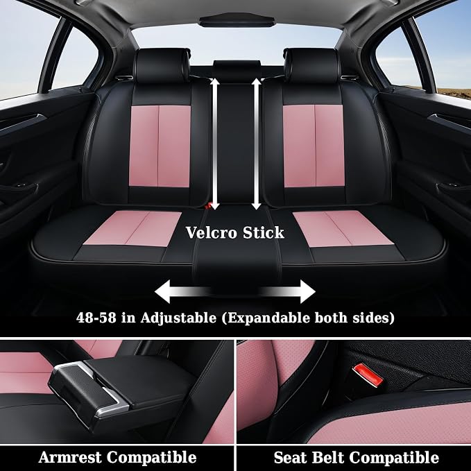 Coverado Car Seat Covers, Seat Covers for Cars, Waterproof Leather Auto Seat Protectors, Leather Car Seat Cushion, Car Interiors Accessories Universal Fit for Most Cars