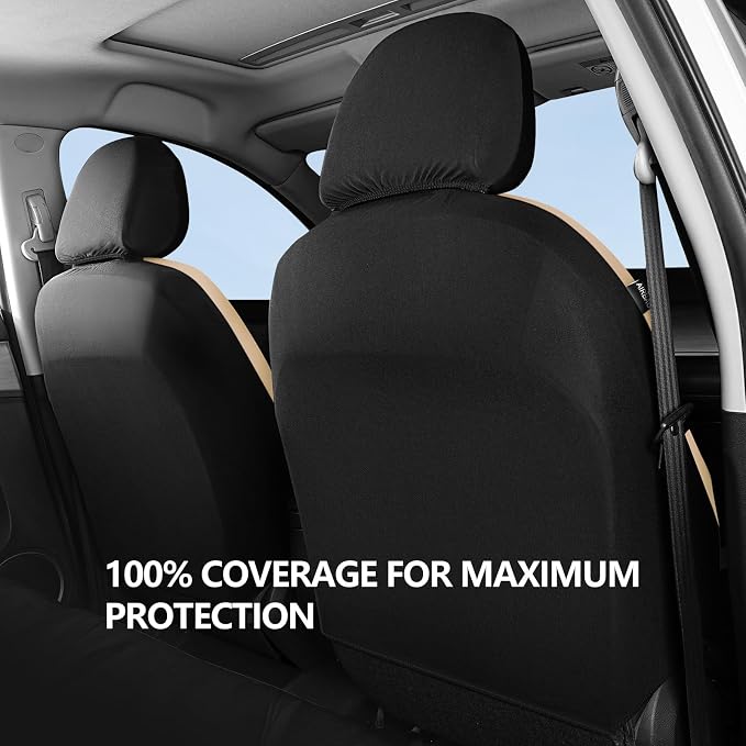 HChengkikz 2 Pack Front Neoprene Car Seat Covers | Waterproof Comfortable Seat Protectors, Airbag Compatible Universal Fit for Sedans, SUVs, Trucks, Vans